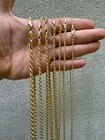 Men s Women s Real 14k Gold Plated Solid 925 Sterling Silver Rope Chain 1 5-5mm