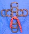 Horseshoe Cross Cast Iron Rustic Wall Hanging Western Decor