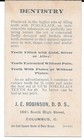 Ohio Columbus Antique Dentist Illus  Business Card J e  Robinson South High St 