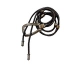 Vintage Braided Leather Belt Silver Ornate Buckle Western Boho Style