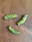 Antique Venetian Millefiori African Glass Trade Beads 3 Large Elbows Green Blue