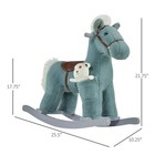 Kids Plush Rocking Horse With Bonus Bear     Soft Ride-on Toy With Neigh Sounds