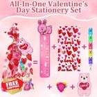 Valentine Classroom Gift 24pk Stationery Cards Pencils Erasers