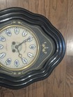 Antique 19th C  French Napoleon Iii Mother Of Pearl Inlay   Enamel Wall Clock