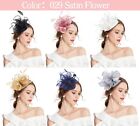 Fascinator With Headband Clip Cocktail Tea Party Feather Floral Pillbox Hat B   
