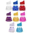 Girl   s Sparkly Sequin Dance Outfits Shiny Tiered Skirt Jazz Latin Costume