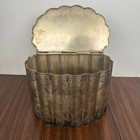 Silver Plate Etched Biscuit Tin Lidded Box 4  Tall Victorian Grand Regency