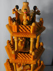 Wooden German 4-tiered Christmas Windmill Nativity Pyramid Carousel Read See Pic