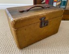 Tweed Travel Case     Train Amplifier Speaker Luggage     Leather Handle - Vntg 40 s
