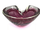 Murano Amethyst Purple Glass Ashtray Bowl Seguso Bullicante Sommerso Vintage Mcm