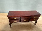 Vintage Dollhouse Miniature Mahogany Sideboard buffet 6 Drawer Table