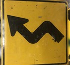 Vintage Curves Ahead Traffic Road Highway Road Street Sign 30   x30   