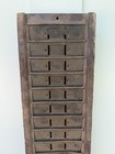 Antique Factory Wood Timecard Holder Hanging Industrial Metal Slots Original