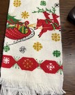 New W Label Vintage Startex 17x27 Christmas Kitchen Towel  W Fringe Santa