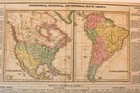Antique Map Of North   South America  1820s Carey   Lea  Hand Colored  Real 