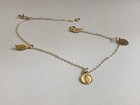 14k Solid Yellow Gold Ankle Bracelet W  Variety Charms  10   Long    Usa Made