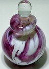 Art Glass Perfume Bottle Pink White Clear Swirl Willow Creek Recycled Glass Usa
