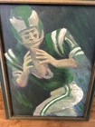 1960 s Vintage Dave Boss David Nfl Philadelphia Eagles Oil Painting Canvas