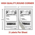 1000 Premium 8 5  X 5 5  Half Sheet Self Adhesive Shipping Labels Round Corner