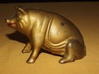 Vintage Money Animal Cast Iron Pig Coin Bank