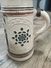Vintage 0 5l German Beer Stein Pewter Lid Tavern Scene Relief Stoneware