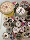 Lot Of 50 Vintage Thread Wooden Spools Ass Brands Various Colors Sizes