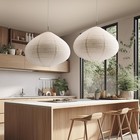 1pcs Hanging Lamp Shade Oval 20inch Blended Linen Pendant Lampshade Handmade  