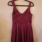Burgundy Pleated Satin Like Dress