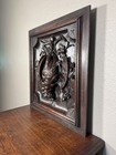 Antique Black Forest renaissance Oak Wood Wall Plaque Hunting Trophy Theme Bird