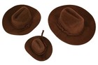 Mini Brown Felt Cowboy Hat Western Wedding Party Favor Choose Size   Pack Amount