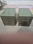 2 Vintage Metal 4 Drawer Small Parts Cabinet     Green 