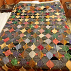 Antique Country Dark Pattern Quilt With Machine   Hand Stitched Combo 68  X 80 