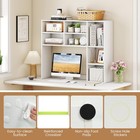 Desk Hutch With 7 Cubes 3 Adjustable Shelves Wooden Display Rack 37 Inch