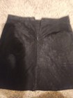 Sans Souci Black Velvet  Suede A-line Short Skirt Womens Xl Solid Zip Zipper