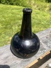 17th-18th Cent belgium dutch Onion Spirits Bottle-pontil Marks-crude Lip 7 1 4 