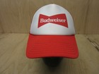 Budweiser Vintage Beer Advertising Red Mesh Back Snapback Trucker Cap Hat 