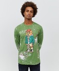 New Reason Teddy Bear Splatter Long Sleeve T-shirt Green  polo Inspired  Medium