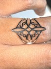 Witch Knot Silvery Stainless Steel Ring For Women Wiccan Cross Celtics Knot Sz 5