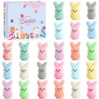 Easter Bunny Figurines Set Of 24  Realistic Fuzzy Rabbit Decorations  Easter 