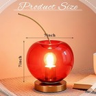  Fruit Cherry Table Lamp Glass Cherry Shape Lampshade Gold Metal Base Desk 