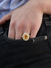 6 80 Ct Natural Citrine   Diamonds Engagement Ring Real 14k Yellow Gold
