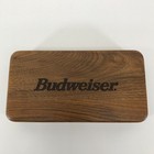 Vintage Budweiser Poker Chip Set 96pc Wooden Box Cards