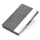 Metal Pu Leather Card Holder     Slim Pocket Wallet For Business Id   Credit Cards