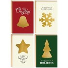  Christmas Cards Set - 16 Foiling Holiday Cards 16 Cards Golden Embossed Cards
