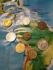 Lot Of 8 Old South central America Coins Peru Chile Brazil Argentina Colombia