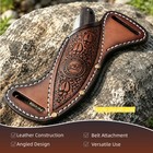 Tourbon Leather Fixed Blade Knife Sheath Horizontal Pancake Belt Holster Hunting