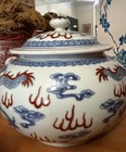 Chinese Dragon Porcelain Ginger Jar Qing Dynasty Style Qianlong Mark Lidded