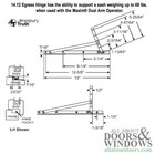 Truth 14 12 00 Egress Casement Hinge Kit   13  Track W  Snap Ring  Pairs   E-ga