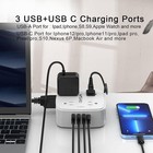 Surge Protector Power Strip 8 Outlet 4 Usb  Flat Plug  6ft Cord  Wall Mount