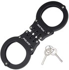 Handcuffs Heavy Duty Police Grade Professional Steel  Double Lock Hinged Black